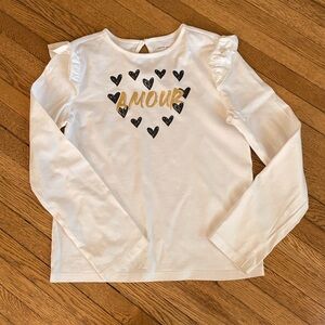 Janie and Jack Amour heart shirt girls 12
